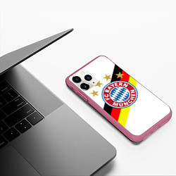 Чехол iPhone 11 Pro матовый FC Bayern: Germany, цвет: 3D-малиновый — фото 2