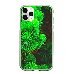 Чехол iPhone 11 Pro матовый Зелёная ель, цвет: 3D-салатовый