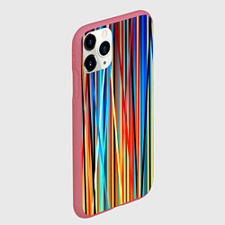 Чехол iPhone 11 Pro матовый Colored stripes, цвет: 3D-малиновый — фото 2