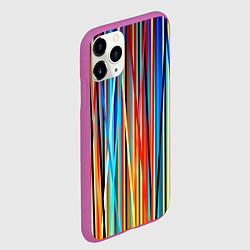 Чехол iPhone 11 Pro матовый Colored stripes, цвет: 3D-фиолетовый — фото 2