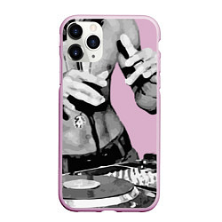 Чехол iPhone 11 Pro матовый Брюс Ли Dj, цвет: 3D-розовый