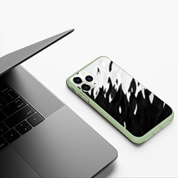 Чехол iPhone 11 Pro матовый Black & white, цвет: 3D-салатовый — фото 2