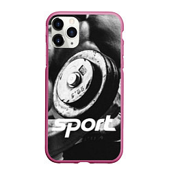 Чехол iPhone 11 Pro матовый Iron Sport, цвет: 3D-малиновый