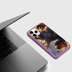 Чехол iPhone 11 Pro матовый Оборотень, цвет: 3D-фиолетовый — фото 2