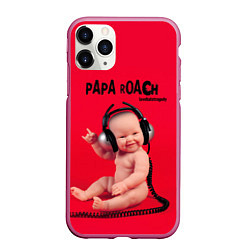 Чехол iPhone 11 Pro матовый Paparoach: Music Kid, цвет: 3D-малиновый