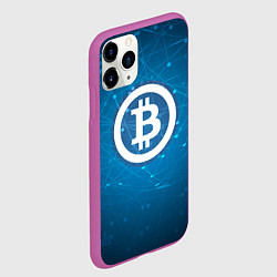 Чехол iPhone 11 Pro матовый Bitcoin Blue, цвет: 3D-фиолетовый — фото 2