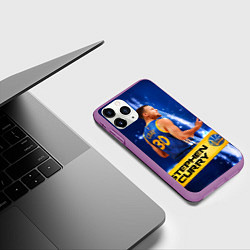 Чехол iPhone 11 Pro матовый Golden State Warriors 8, цвет: 3D-фиолетовый — фото 2