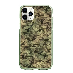Чехол iPhone 11 Pro матовый Камуфляж с утками, цвет: 3D-салатовый