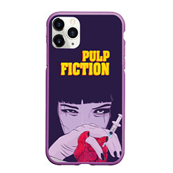 Чехол iPhone 11 Pro матовый Pulp Fiction: Dope Heart, цвет: 3D-фиолетовый
