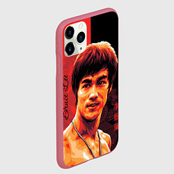 Чехол iPhone 11 Pro матовый Брюс Ли, цвет: 3D-малиновый — фото 2