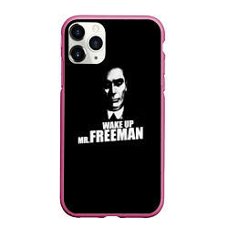 Чехол iPhone 11 Pro матовый Wake up Mr. Freeman, цвет: 3D-малиновый