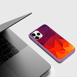 Чехол iPhone 11 Pro матовый Geometric, цвет: 3D-фиолетовый — фото 2