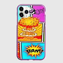 Чехол iPhone 11 Pro матовый Pop Art, цвет: 3D-фиолетовый