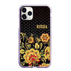 Чехол iPhone 11 Pro матовый Russia: black edition