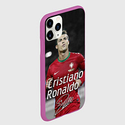 Чехол iPhone 11 Pro матовый Криштиану Роналду, цвет: 3D-фиолетовый — фото 2