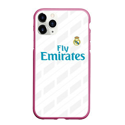 Чехол iPhone 11 Pro матовый Real Madrid, цвет: 3D-малиновый