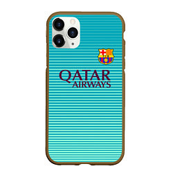 Чехол iPhone 11 Pro матовый Barcelona FC: Aqua, цвет: 3D-коричневый