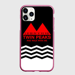 Чехол iPhone 11 Pro матовый Fire walk with me, цвет: 3D-малиновый