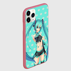 Чехол iPhone 11 Pro матовый Hatsune Miku, цвет: 3D-малиновый — фото 2