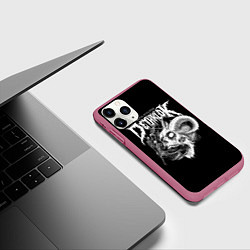 Чехол iPhone 11 Pro матовый Dethklok: Goat Skull, цвет: 3D-малиновый — фото 2