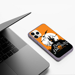 Чехол iPhone 11 Pro матовый Happy Halloween, цвет: 3D-серый — фото 2
