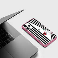 Чехол iPhone 11 Pro матовый Pop art girl, цвет: 3D-малиновый — фото 2