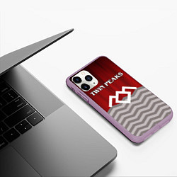 Чехол iPhone 11 Pro матовый Twin Peaks, цвет: 3D-сиреневый — фото 2