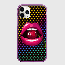 Чехол iPhone 11 Pro матовый Pop art, цвет: 3D-фиолетовый