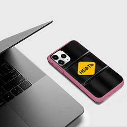 Чехол iPhone 11 Pro матовый Нефть, цвет: 3D-малиновый — фото 2