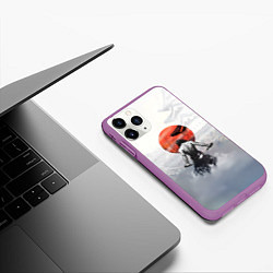 Чехол iPhone 11 Pro матовый Японский самурай, цвет: 3D-фиолетовый — фото 2