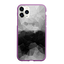 Чехол iPhone 11 Pro матовый Polygon gray, цвет: 3D-фиолетовый