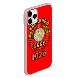 Чехол iPhone 11 Pro матовый Сделано в 1976 СССР, цвет: 3D-розовый — фото 2