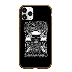 Чехол iPhone 11 Pro матовый Amon Amarth: Trio Skulls, цвет: 3D-коричневый