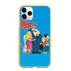 Чехол iPhone 11 Pro матовый American Dad, цвет: 3D-желтый