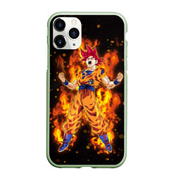 Чехол iPhone 11 Pro матовый Fire Goku