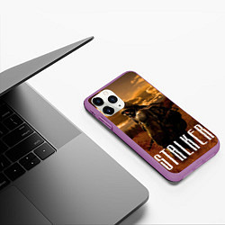 Чехол iPhone 11 Pro матовый STALKER: Radiation, цвет: 3D-фиолетовый — фото 2