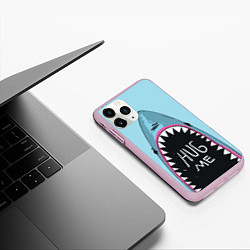 Чехол iPhone 11 Pro матовый Shark: Hug me, цвет: 3D-розовый — фото 2