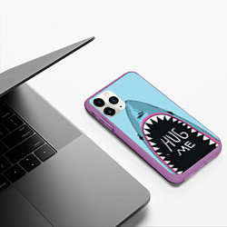 Чехол iPhone 11 Pro матовый Shark: Hug me, цвет: 3D-фиолетовый — фото 2