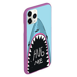 Чехол iPhone 11 Pro матовый Shark: Hug me, цвет: 3D-фиолетовый — фото 2