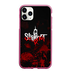 Чехол iPhone 11 Pro матовый Slipknot: Blood Blemishes, цвет: 3D-малиновый