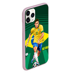 Чехол iPhone 11 Pro матовый Neymar Brazilian, цвет: 3D-розовый — фото 2