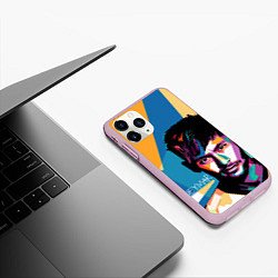 Чехол iPhone 11 Pro матовый Neymar Polygons, цвет: 3D-розовый — фото 2