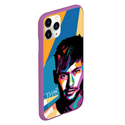 Чехол iPhone 11 Pro матовый Neymar Polygons, цвет: 3D-фиолетовый — фото 2