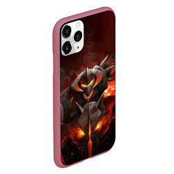 Чехол iPhone 11 Pro матовый Chaos Knight: Fire, цвет: 3D-малиновый — фото 2