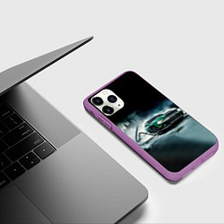 Чехол iPhone 11 Pro матовый Призрачный Ford Mustang, цвет: 3D-фиолетовый — фото 2