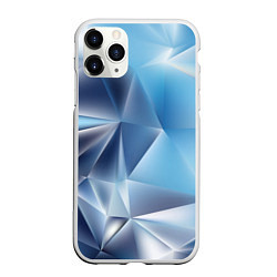 Чехол iPhone 11 Pro матовый Blue abstract, цвет: 3D-белый