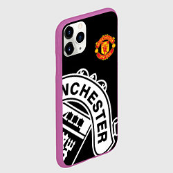 Чехол iPhone 11 Pro матовый Man United: Black Collection, цвет: 3D-фиолетовый — фото 2