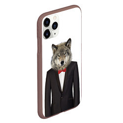 Чехол iPhone 11 Pro матовый Мистер волк, цвет: 3D-коричневый — фото 2