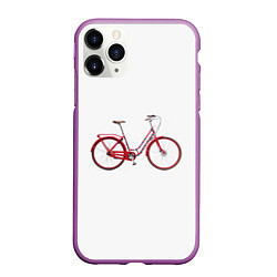 Чехол iPhone 11 Pro матовый Велосипед, цвет: 3D-фиолетовый