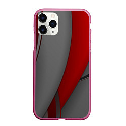 Чехол iPhone 11 Pro матовый Red-gray abstraction